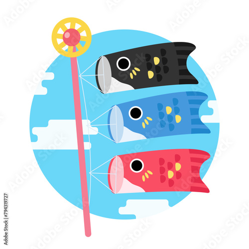 cute carp flag banner