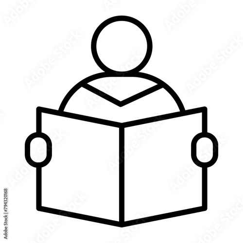 Studying Vector Line Icon