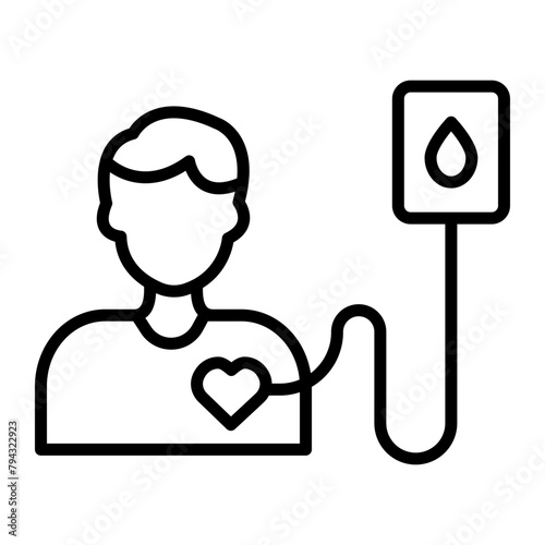 Donor Vector Line Icon