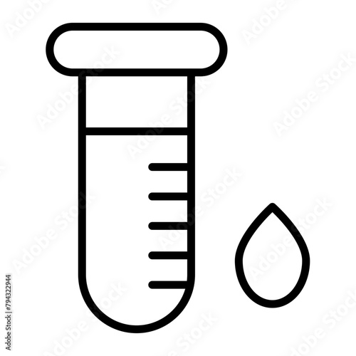 Blood Test Vector Line Icon