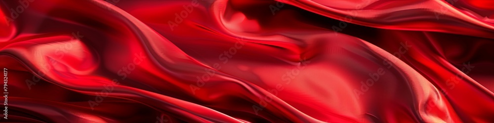 Obraz premium Luxurious Red Silk Texture Reflective Highlights