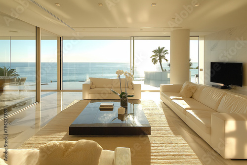 Minimalist Malibu Living Room: Serenity by the Sea