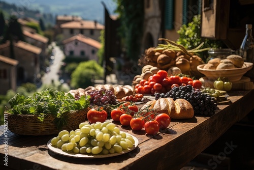 Italian market colors, flavors and life., generative IA