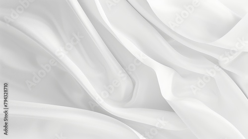 Elegant white silk fabric texture with soft flowing waves.
