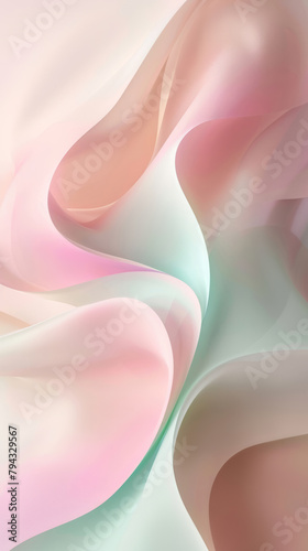 Abstract gradient wave pastel pink and mint green background  smooth curves and soft edges. Can be used for backdrop  background  wallpaper  banner  web  and design templates.