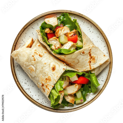 Delicious Grilled Chicken Wrap Isolated on a Transparent Background