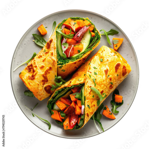 Delicious Sweet Potato Wrap Isolated on a Transparent Background