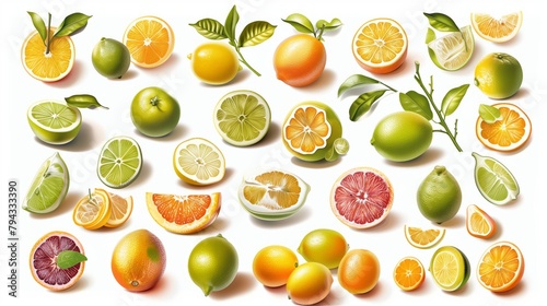 Frutos maduros. Variedade de citrinos 