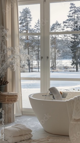 Cozy Winter Retreat, Modern Minimalist Luxury Bathroom