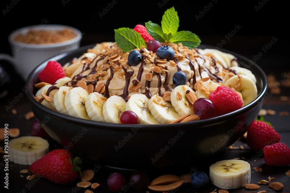 Acai with peanut butter irresistible combination!, generative IA Acai with peanut butter irresistible combination!, generative IA