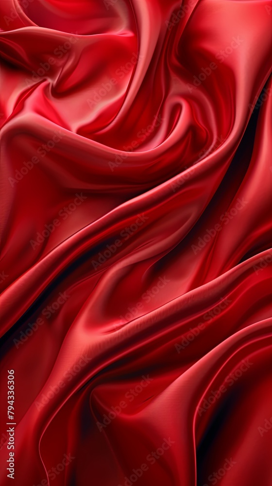 Fototapeta premium Luxurious Red Silk Texture Reflective Highlights