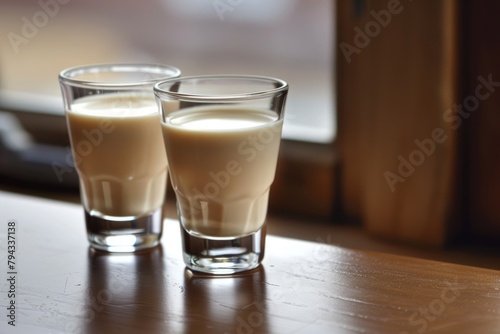 Indulge in the Sweet and Creamy Taste of Cream Liqueur. Enjoy a Shot in a Glass of Delightful