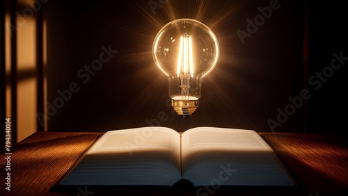 Wallpaper Mural light bulb above an open book Torontodigital.ca