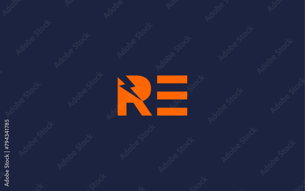 letter re with electricity logo icon design vector design template inspiration letter re with electricity logo icon design vector design template inspiration