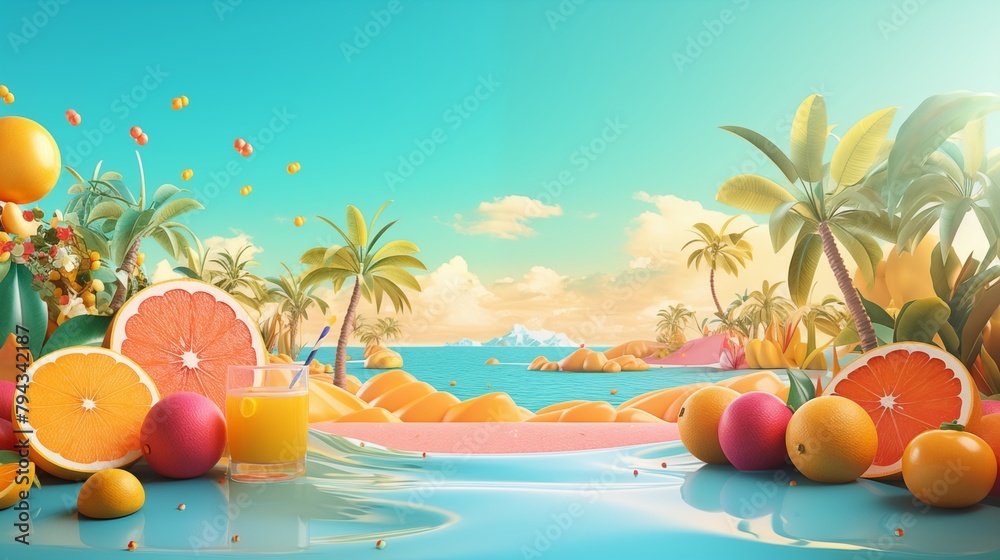 creative summer banner or background.