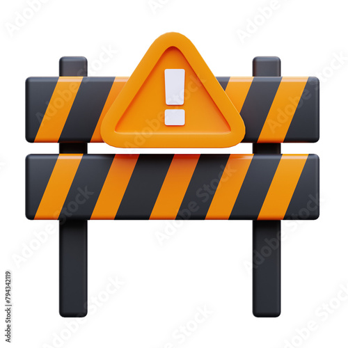 PNG 3D Road Block icon isolated on a white background