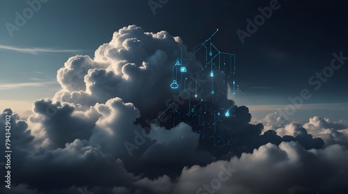 Cloud computing IT technology background 
