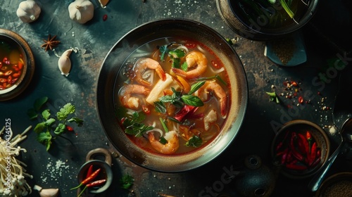 tom yum soup, thai national dish, thai food, 16:9