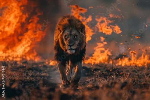 Majestic Lions Intense Escape from Raging Wildfire.