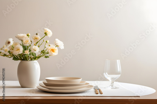 vase with flower modern table with a vase  interior  ddining table beautiful decor