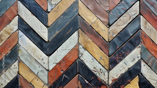 chevron floor tiles background, copy and text space, 16:9