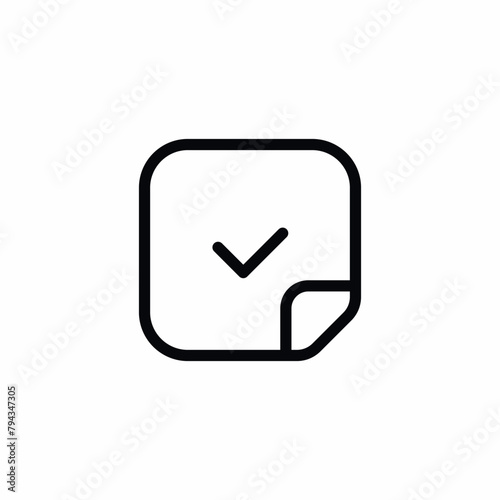 paper sticker file tick complete icon