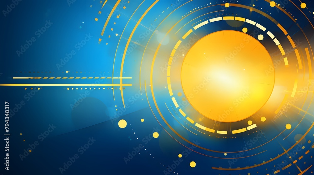 Obraz premium yellow and blue Abstract technology background circles digital hi-tech technology design background. concept innovation. vector illustration