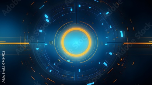 yellow and blue Abstract technology background circles digital hi-tech technology design background. concept innovation. vector illustration