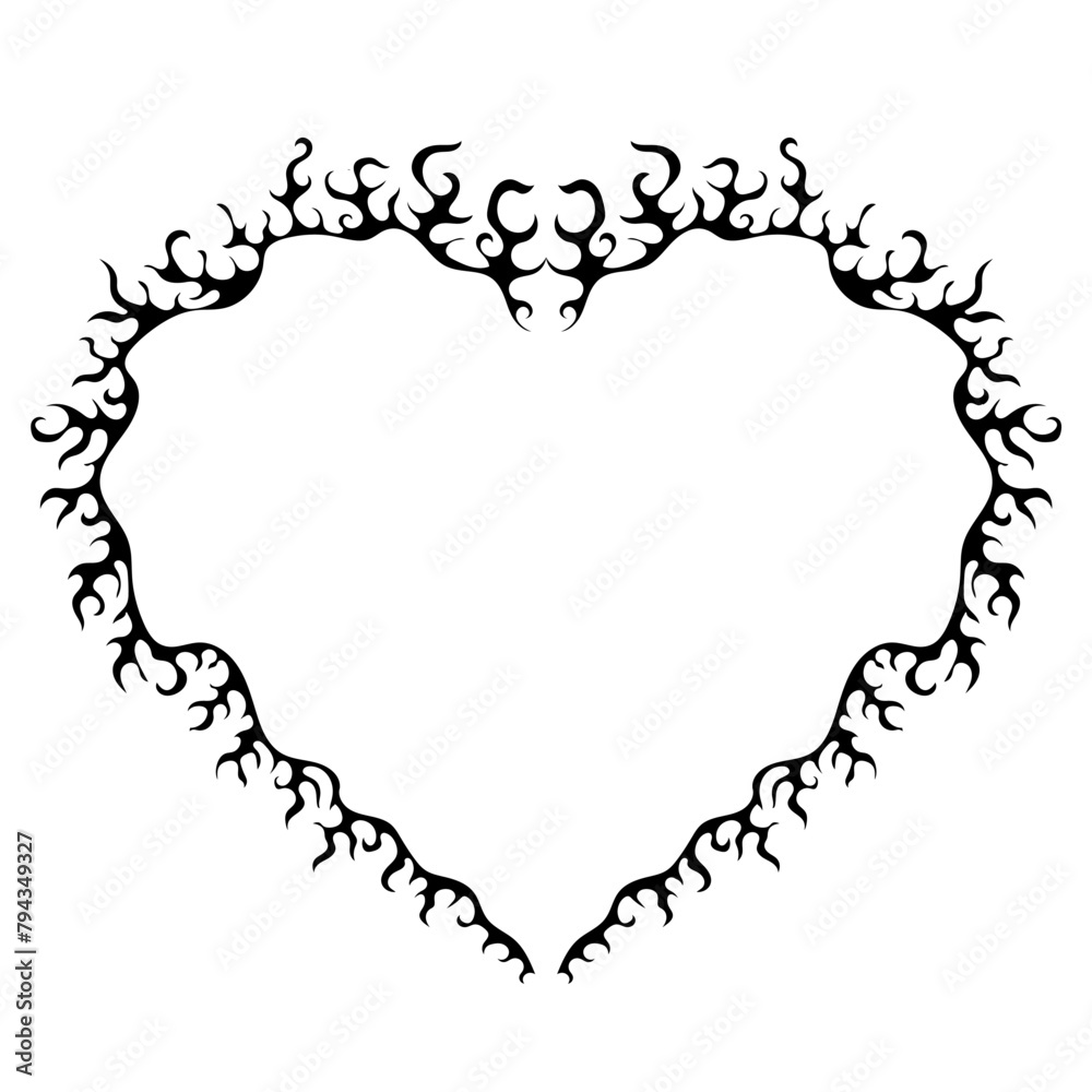 Decorative heart shaped frame. Retro Neo tribal baroque ornament. Vector design element Decorative heart shaped frame. Retro Neo tribal baroque ornament. Vector design element