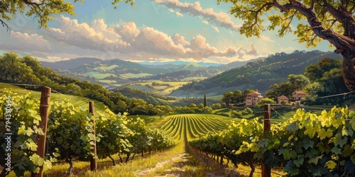 A leisurely stroll through the lush vineyards, soaking up the warm summer sun as you sip on a glass of red wine
