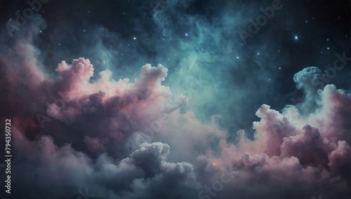 Nebulous Dreams, Dreamy Mist Texture Infused with Soft Smoke Colors and Nebulaic Sky.