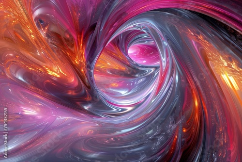A mesmerizing abstract swirl in radiant hues, resembling interstellar nebulas