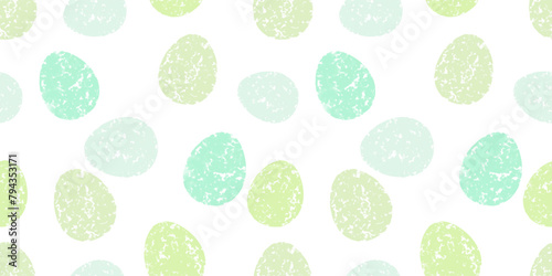 Cute illustration with colorful Easter eggs with watercolor texture, spring banner