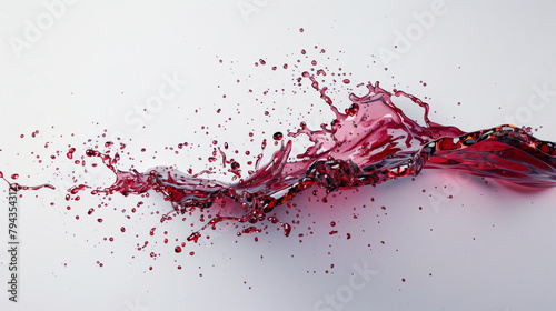 red wine splash isolated on white background