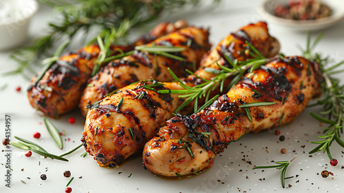 Grilled chicken drumstick with rosemary photo