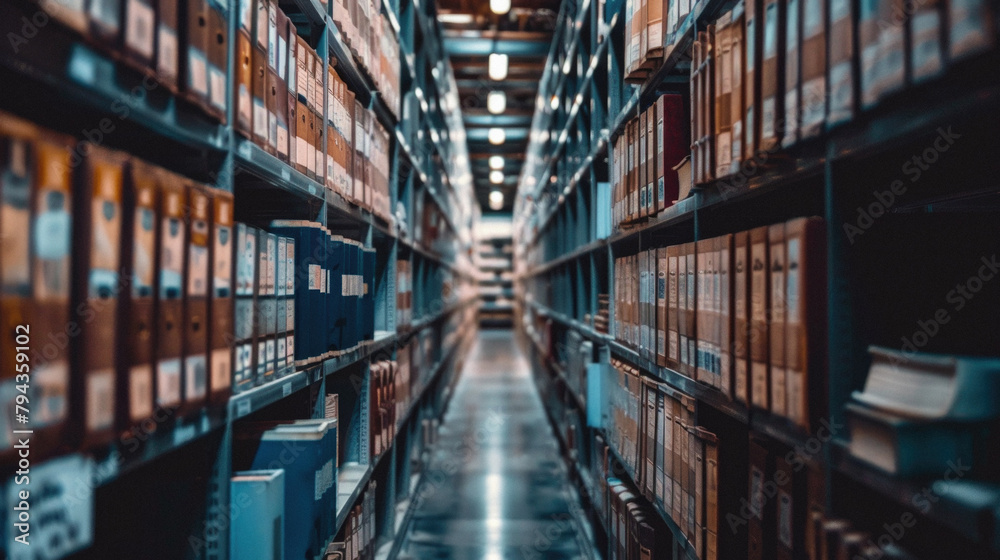 A library with many shelves of books