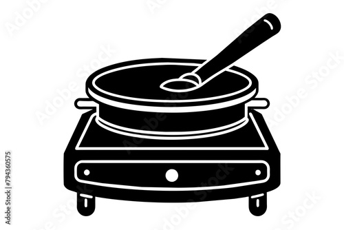 electric crepe maker silhouette illustration