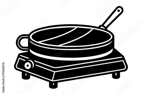 electric crepe maker silhouette illustration