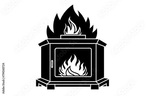 fireplace silhouette illustration
