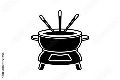 fondue pot silhouette illustration