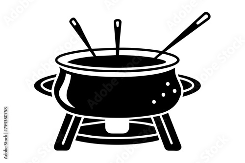 fondue pot silhouette illustration