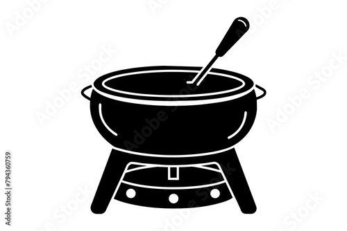 fondue pot silhouette illustration