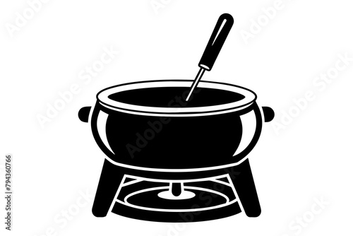 fondue pot silhouette illustration