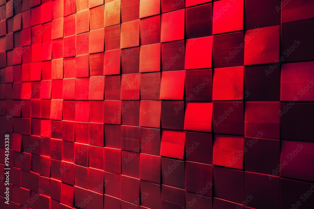 Bold and dramatic abstract background featuring a pattern of red geometric shapes with striking lighting Bold and dramatic abstract background featuring a pattern of red geometric shapes with striking lighting