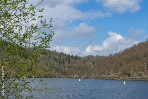 Full water reservoir at the german lake Edersee at the village Asel photo