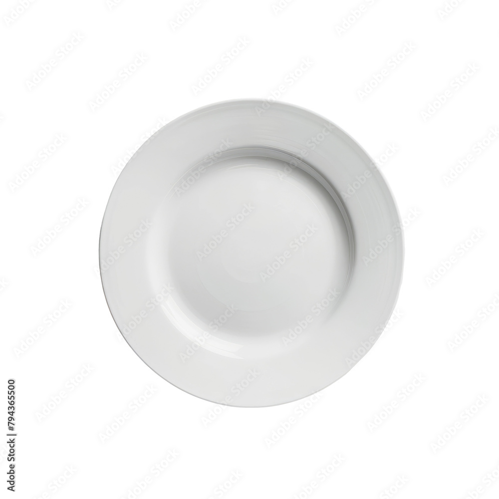 A white plate set against a transparent background stands out in pristine isolation A white plate set against a transparent background stands out in pristine isolation