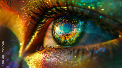 Iris rainbow eye concept