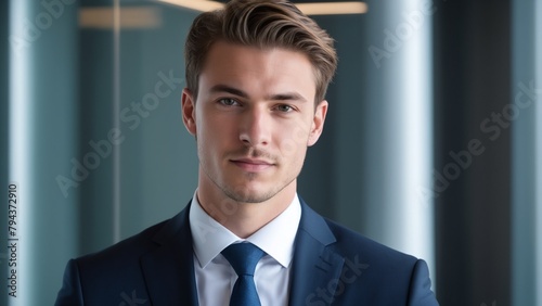 Manager in business suit in office