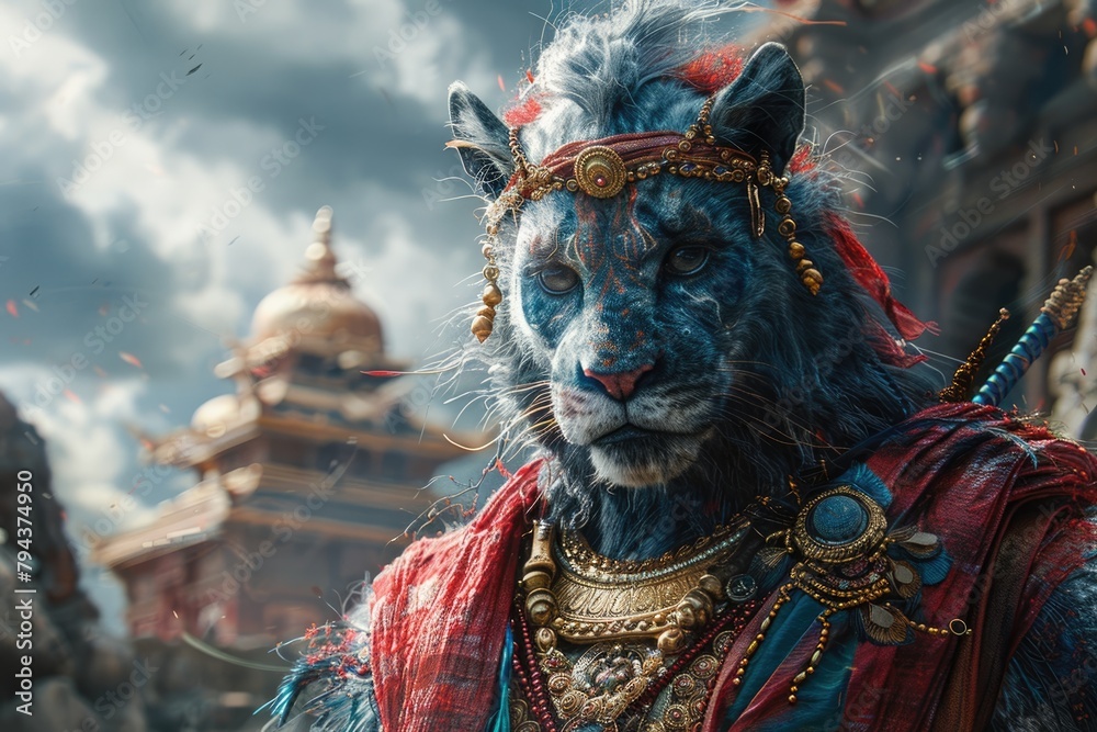 Fierce Rakshasa Warrior with Shape-Shifting Abilities and Ornate ...