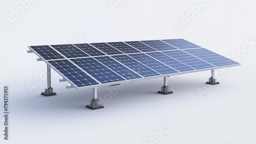 Large solar panel array mounted on a support structure.